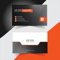 Modern simple clean business card template design. Two-sided gray and orange color combination business card. Print Ready corporate Identity illustration. vector