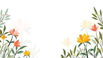 Abstract flower background design floral border frame vector