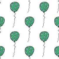 Holiday seamless pattern with flying balloon doodle for decorative print, wrapping paper, greeting cards, wallpaper and fabric vector
