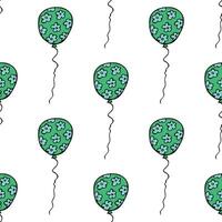 Holiday seamless pattern with flying balloon doodle for decorative print, wrapping paper, greeting cards, wallpaper and fabric vector