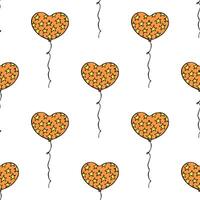 Holiday seamless pattern with flying balloon doodle for decorative print, wrapping paper, greeting cards, wallpaper and fabric vector