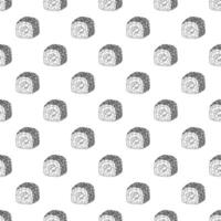 Seamless pattern with sushi roll for decorative print, wrapping paper, menu, wallpaper and fabric vector