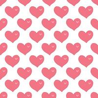 Seamless pattern with hand drawn heart doodle for decorative print, wrapping paper, greeting cards and fabric vector
