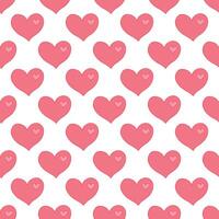 Seamless pattern with hand drawn heart doodle for decorative print, wrapping paper, greeting cards and fabric vector