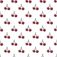 Seamless pattern with cherry doodle for decorative print, wrapping paper, greeting cards, wallpaper and fabric vector