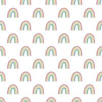 Seamless pattern with rainbow doodle for decorative print, wrapping paper, greeting cards, wallpaper and fabric vector