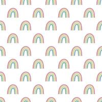 Seamless pattern with rainbow doodle for decorative print, wrapping paper, greeting cards, wallpaper and fabric vector