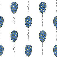 Holiday seamless pattern with flying balloon doodle for decorative print, wrapping paper, greeting cards, wallpaper and fabric vector
