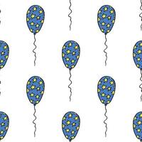 Holiday seamless pattern with flying balloon doodle for decorative print, wrapping paper, greeting cards, wallpaper and fabric vector