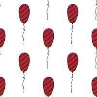 Holiday seamless pattern with flying balloon doodle for decorative print, wrapping paper, greeting cards, wallpaper and fabric vector