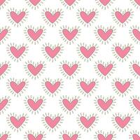 Seamless pattern with hand drawn heart doodle for decorative print, wrapping paper, greeting cards and fabric vector