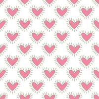 Seamless pattern with hand drawn heart doodle for decorative print, wrapping paper, greeting cards and fabric vector