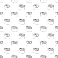 Seamless pattern with sushi for decorative print, wrapping paper, menu, wallpaper and fabric vector
