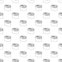 Seamless pattern with sushi for decorative print, wrapping paper, menu, wallpaper and fabric vector