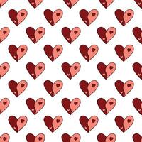 Seamless pattern with hand drawn heart doodle for decorative print, wrapping paper, greeting cards and fabric vector