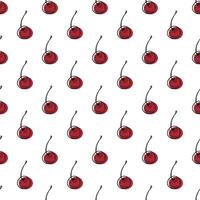 Seamless pattern with cherry doodle for decorative print, wrapping paper, greeting cards, wallpaper and fabric vector