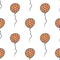 Holiday seamless pattern with flying balloon doodle for decorative print, wrapping paper, greeting cards, wallpaper and fabric vector