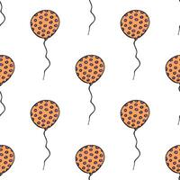 Holiday seamless pattern with flying balloon doodle for decorative print, wrapping paper, greeting cards, wallpaper and fabric vector