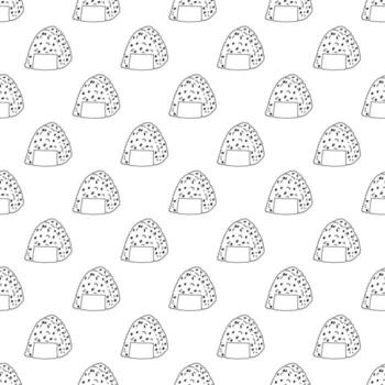sin costura modelo con onigiri para decorativo imprimir, envase papel, menú, fondo de pantalla y tela vector