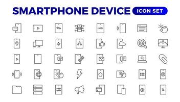 Modern Smartphone Device Icons for Engaging User Experiences. Collection of Smartphone Device Icons for Modern UI Design vector