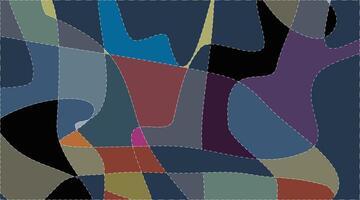 abstract background circles and squares and dot line in retro style vector