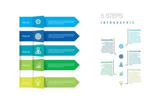 infographic template 5 step for business direction, marketing strategy, diagram, data, growth vector