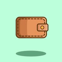 Wallet Cartoon illustration. Wallet. Wallet money coin illustration and icon for print and digital design vector