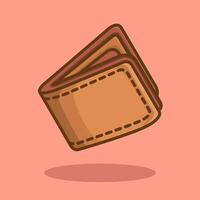 Wallet Cartoon illustration. Wallet. Wallet money coin illustration and icon for print and digital design vector