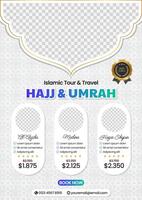 hajj Umrah volantes folleto elegante minimalista vector