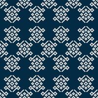 Traditional ethnic motifs ikat geometric fabric pattern cross stitch.Ikat embroidery Ethnic oriental Pixel blue background. Abstract,illustration. Texture,decoration,wallpaper. vector