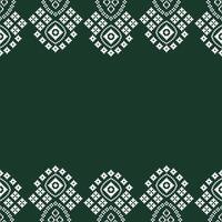 tradicional étnico motivos ikat geométrico tela modelo cruzar puntada.ikat bordado étnico oriental píxel verde antecedentes. resumen, ilustración. textura, decoración, papel tapiz. vector