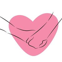 Sketch minimal hold hand drawing line art couple in love drawn hand hold line love concept with white ioslated background. Abstract,illustration. vector