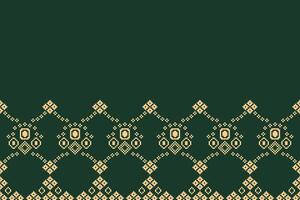 tradicional étnico motivos ikat geométrico tela modelo cruzar puntada.ikat bordado étnico oriental píxel verde antecedentes. resumen, ilustración. textura, decoración, papel tapiz. vector