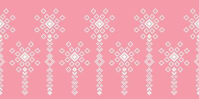 étnico geométrico tela modelo cruzar puntada.bordado étnico oriental píxel modelo Rosa rosado oro pastel antecedentes. resumen, ilustración. textura,ropa,bufanda,decoración,seda fondo de pantalla. vector