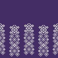 tradicional étnico motivos ikat geométrico tela modelo cruzar puntada.ikat bordado étnico oriental píxel púrpura Violeta antecedentes. resumen, ilustración. textura,bufanda,decoración,papel tapiz. vector