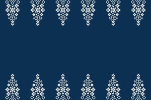 tradicional étnico motivos ikat geométrico tela modelo cruzar puntada.ikat bordado étnico oriental píxel azul antecedentes. resumen, ilustración. textura, decoración, papel tapiz. vector