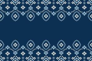 tradicional étnico motivos ikat geométrico tela modelo cruzar puntada.ikat bordado étnico oriental píxel azul antecedentes. resumen, ilustración. textura, decoración, papel tapiz. vector