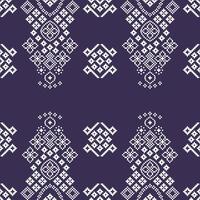 tradicional étnico motivos ikat geométrico tela modelo cruzar puntada.ikat bordado étnico oriental píxel púrpura Violeta antecedentes. resumen, ilustración. textura,bufanda,decoración,papel tapiz. vector