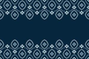 tradicional étnico motivos ikat geométrico tela modelo cruzar puntada.ikat bordado étnico oriental píxel azul antecedentes. resumen, ilustración. textura, decoración, papel tapiz. vector