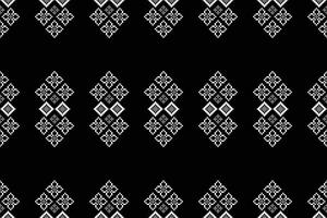 tradicional negro étnico motivos ikat geométrico tela modelo cruzar puntada.ikat bordado étnico oriental píxel negro fondo.abstracto, ilustración. textura, decoración, papel tapiz. vector