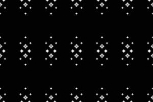tradicional negro étnico motivos ikat geométrico tela modelo cruzar puntada.ikat bordado étnico oriental píxel negro fondo.abstracto, ilustración. textura, decoración, papel tapiz. vector