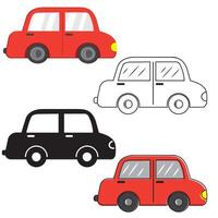 Set of four cars, elements isolated on a white background vector
