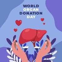 World organ donation day flat illustration vector