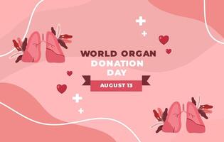 World organ donation day flat illustration vector