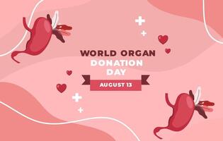 World organ donation day flat illustration vector