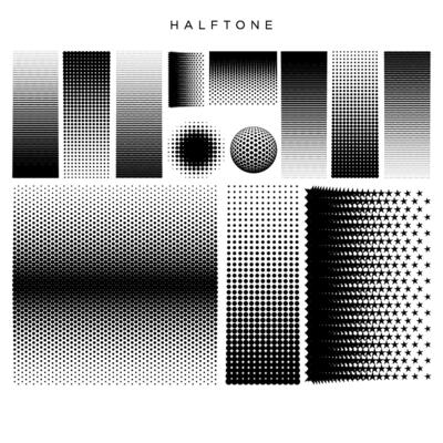 halftone dot with various styles