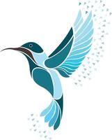 Colibri colorful bird logo exotic flying hummingbird image vector