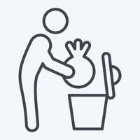Icon Garbage. related to Delete symbol. line style. simple design illustration vector