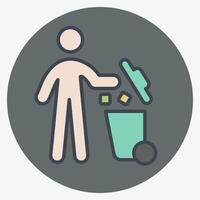 Icon Throw. related to Delete symbol. color mate style. simple design illustration vector