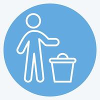 Icon Discard. related to Delete symbol. blue eyes style. simple design illustration vector
